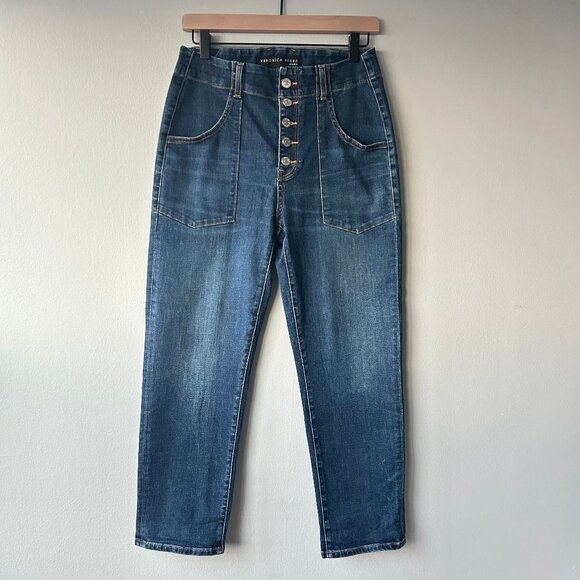 Veronica Beard Arya High Rise Straight Jeans Bright Blue Denim Women's Size 27 - Picture 1 of 9